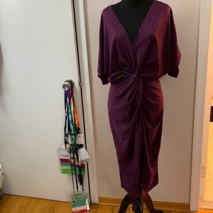 Purple knot front dress